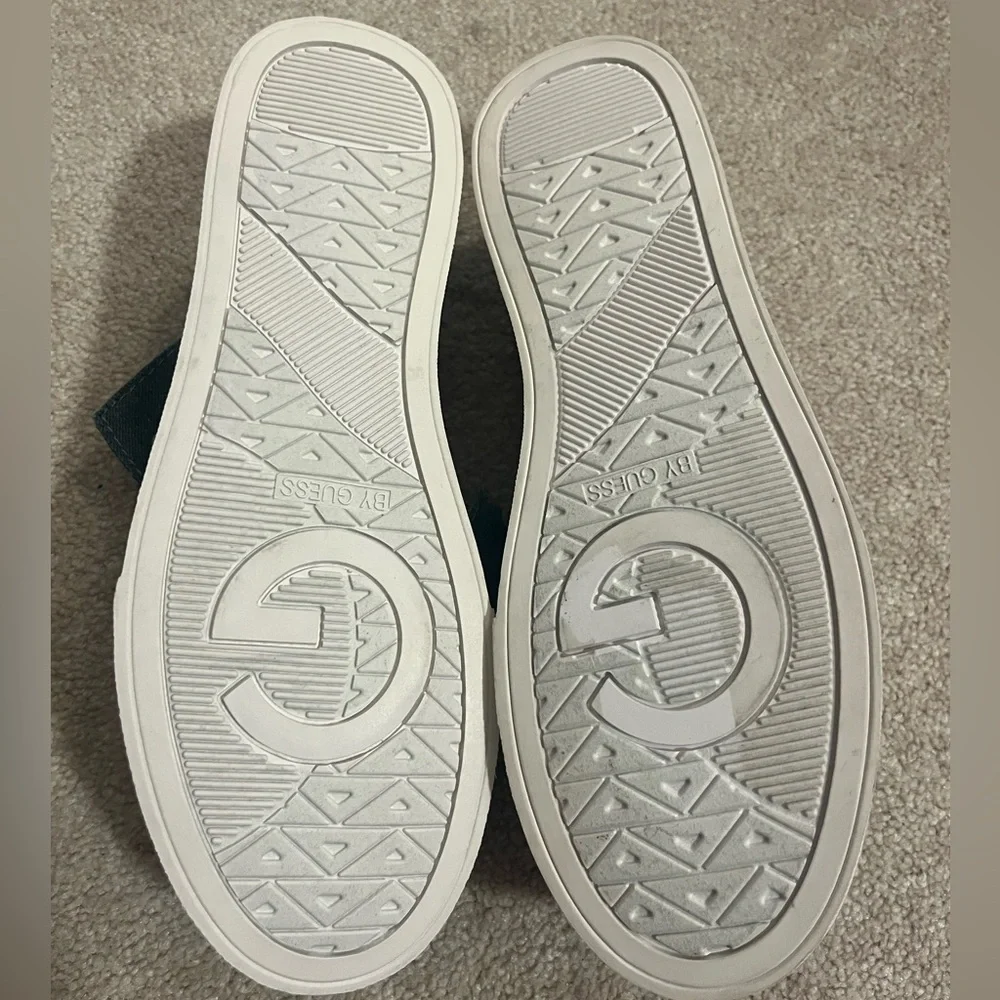 G by Guess Blue Denim Bow Slip-On Platform Loafers
